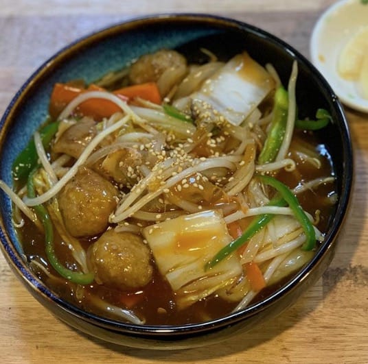 🌻日替わりランチ「鳥つくねダンコの野菜あんかけ炒め」お食事処向日葵