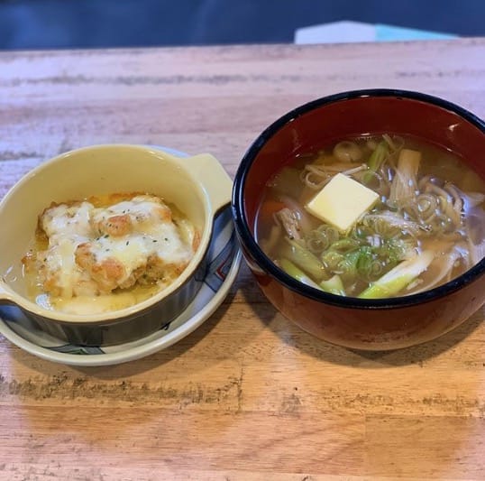 🌻日替わりランチ「タラのあら汁定食 ＆ イカのチーズ焼き」お食事処向日葵