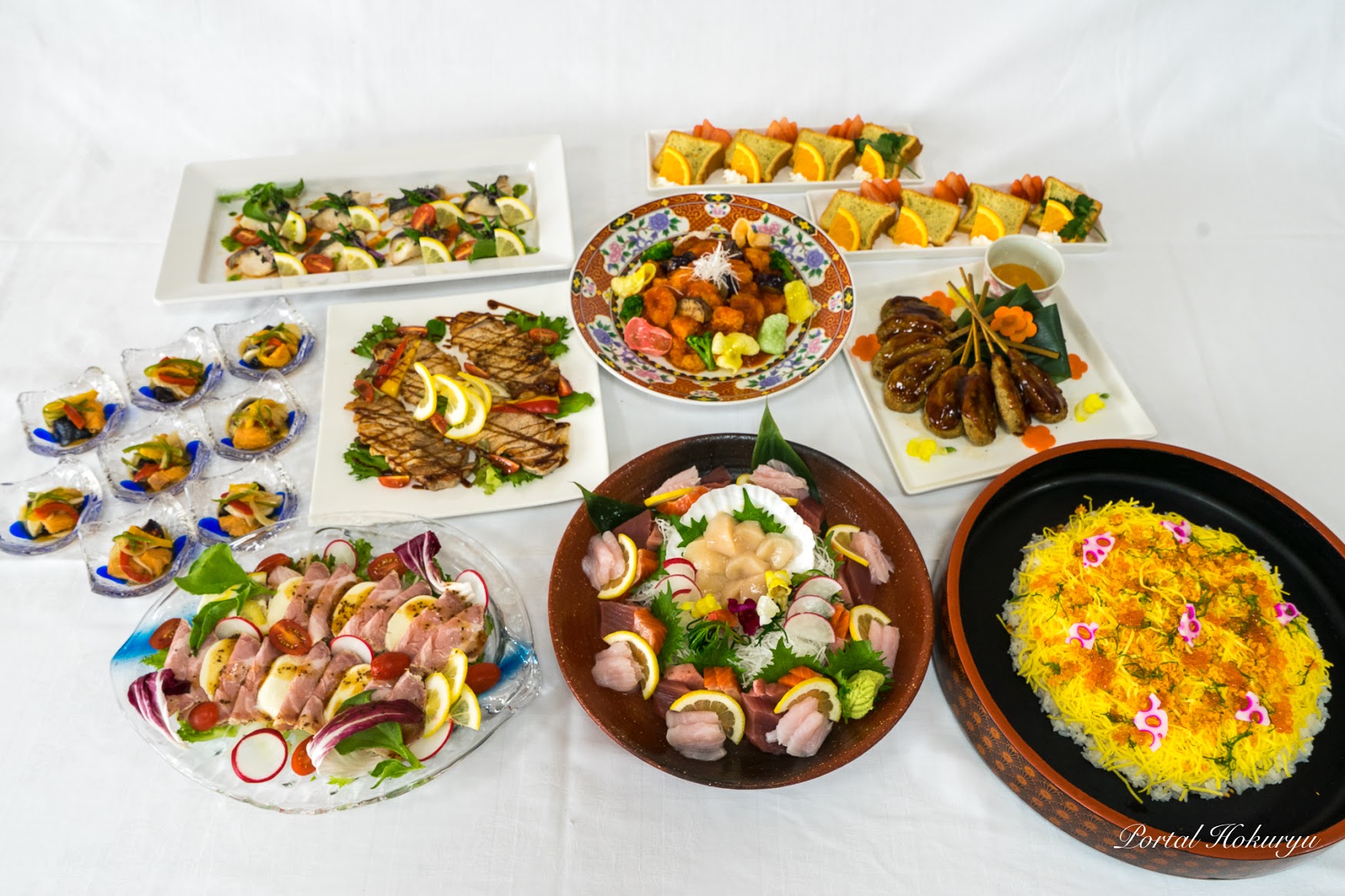 宿泊膳・宴会・法要・オードブル・お弁当などの美味しいメニュー（サンフラワーパーク北竜温泉）前田朋和 料理長が腕を振るう