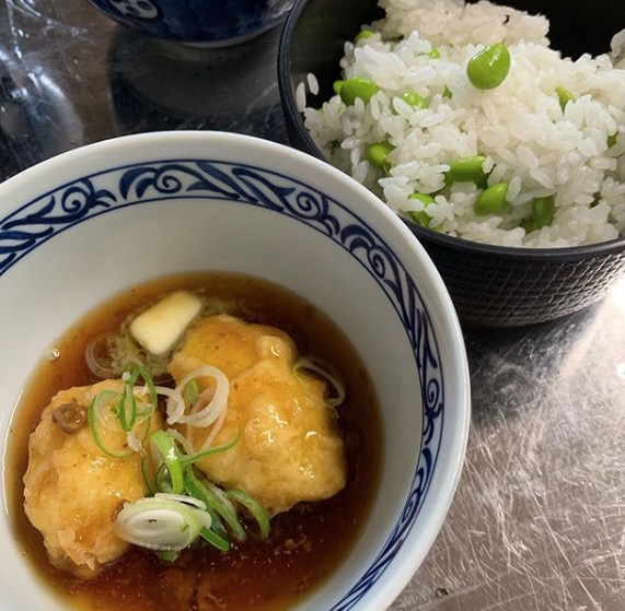 🌻 8月22日（土）「じゃがいもの天ぷらあんかけと枝豆ご飯 ♬」お食事処向日葵