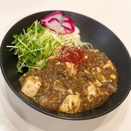 試作中の 黒千石大豆ミートの辛口麻婆丼です🇨🇳【Veggy Way】