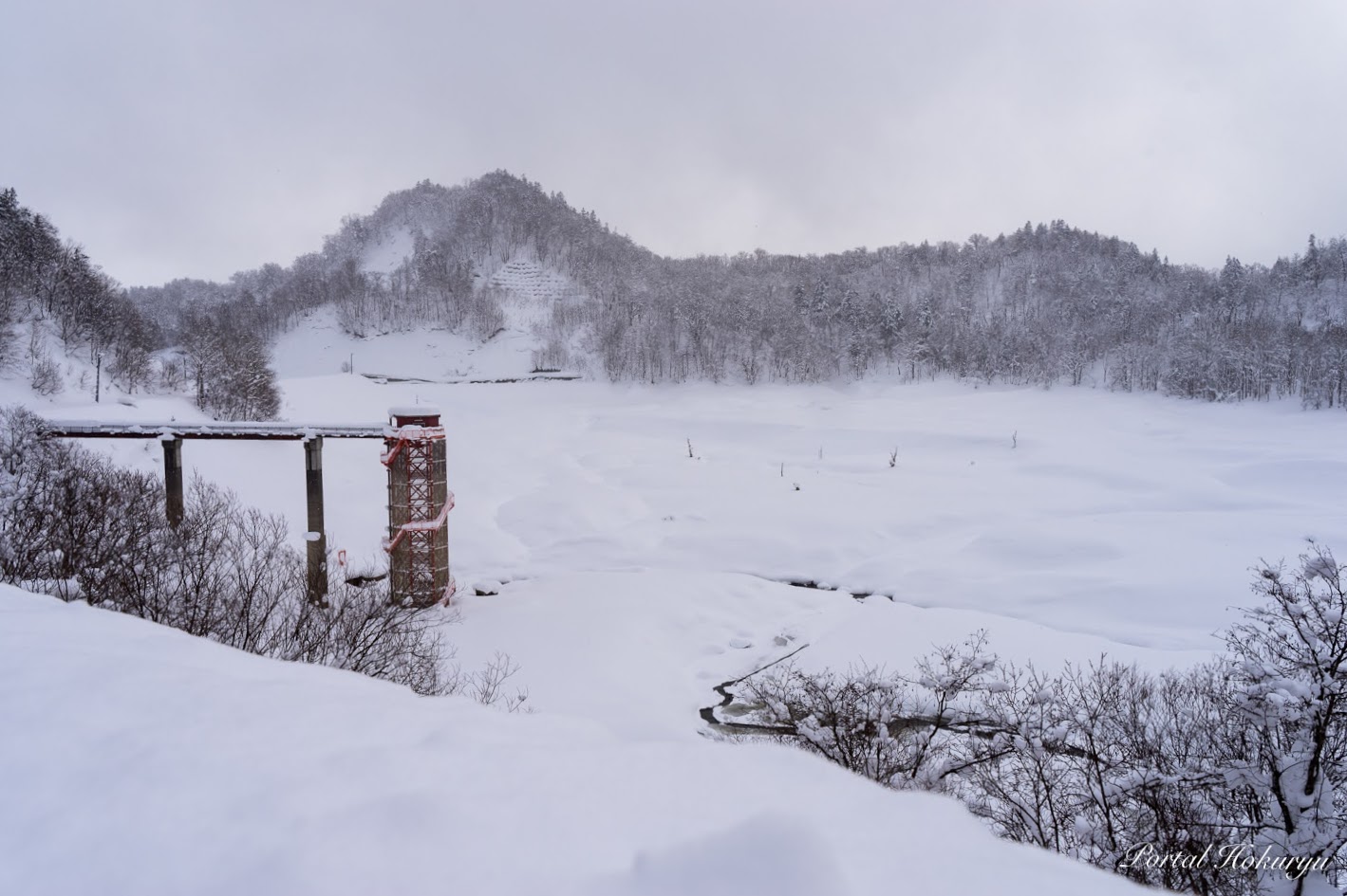 恵岱別ダムの雪景色