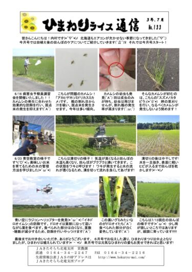 ひまわりライス通信 No.133・令和3年7月【ＪＡきたそらち北竜支所】