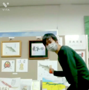 北竜町の公民館で公民館講座の書画教室で町民の皆さんが作成したものを展示しているのでアピール！【北竜けん玉クラブ】