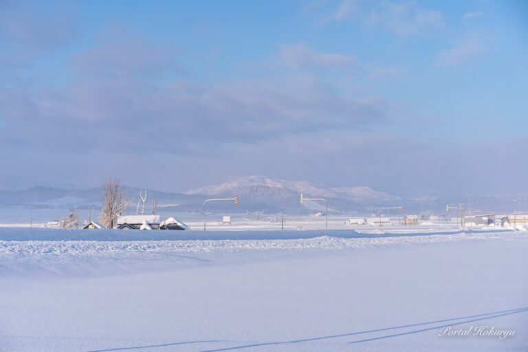 淡い青と白の静寂なる冬景色