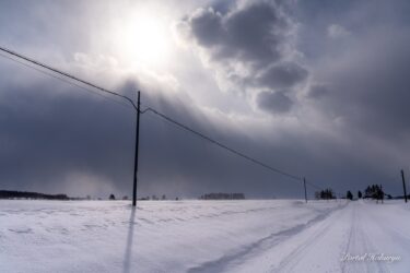 Hüzünlü bir elektrik direği sahnesi