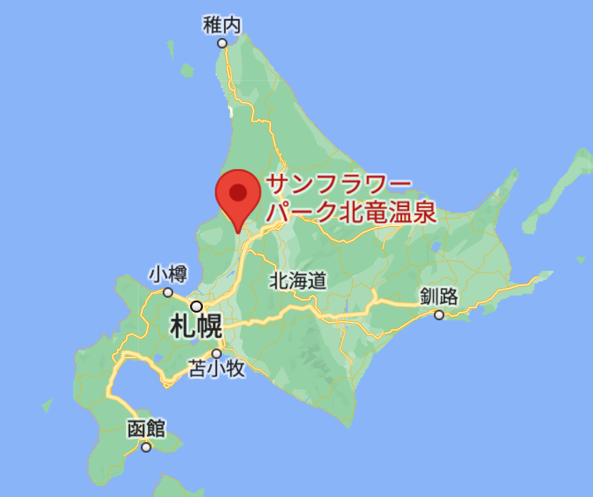 地図：サンフラワーパーク北竜温泉