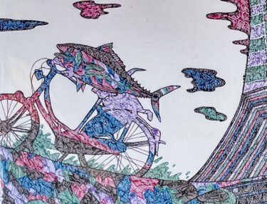 🌻 6月16日（木）山菜とろろそば ♪ 絵画は当店に勤めてくれてるミモト君の作品です。全てペンで書き上げてます 😊【お食事処向日葵】