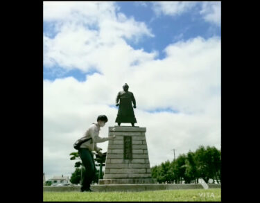 この前の名寄で…パート２！ 今回は名寄岩関の像の前にて！【北竜けん玉クラブ】