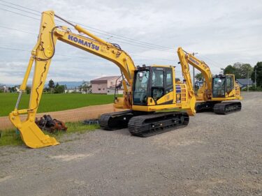 ICT建機２台が納入。グローバル衛星測位システムを使い、安全性向上、生産性向上、省エネに。当社では、これからも新技術の導入に努力して参ります【北興建設】