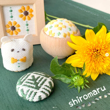 北竜マルシェ出店者さん ☺️ 「shiromaru」さんです ✨ 津軽地方に伝わる伝統的な刺し子「こぎん刺し」のコースターを中心に 🥰【北竜マルシェ・9/4（日）開催】