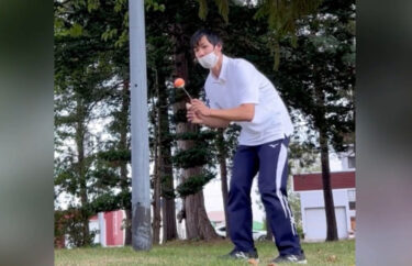 昨日お題をいただきましたので仕事の昼休みに挑戦してみました！こんな遊び方も、けん玉ならではで面白いですね 🤣【北竜けん玉クラブ】
