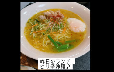 🌻 6月16日（金）本日の日替わりランチ：冷麺 🍜 ♪ ピリ辛でした 😊【お食事処向日葵】