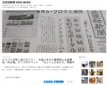 ヒマワリが咲く前に行こう！北竜ひまわり整骨院とお食事処『向日葵』がコラボイベント『Ｇｏｔｏひまわり』開催中【北空知新聞】