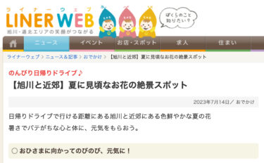 のんびり日帰りドライブ ♪【旭川と近郊】夏に見頃なお花の絶景スポット【LINER WEB・ライナーウェブ】