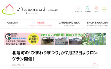 北竜町の「ひまわりまつり」が7月22日よりロングラン開催！【niwacul # ニワカル】