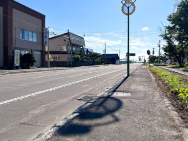 ひまわり街灯が描くシルエット