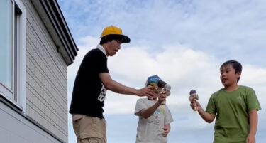 ひまわりの里にある観光センター横でシンクロ ✨ 日本一周シンクロ ✨【北竜けん玉クラブ】