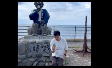 江差の道の駅にて。繁次郎さんの前で #ゆんずけん をパツイチメイク（奇跡）できました。日本一小さい道の駅みたいです！【北竜けん玉クラブ】