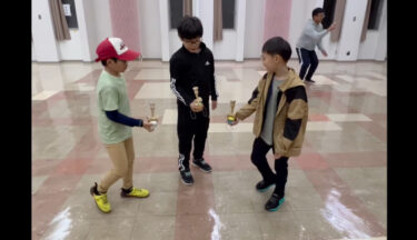 すくいけんシンクロ ✨ 実は北竜×雨竜×沼田のコラボ。こうやって切磋琢磨してく姿が何よりも嬉しい。できた！が共有できる良い場所ですね【北竜けん玉クラブ】