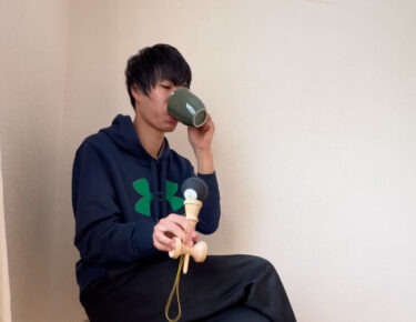 #けん玉クリスマス day10・もしかめ５回：#けん玉ないない。チャイを嗜みながらもしかめをする人のモノマネをしました（？）【北竜けん玉クラブ】