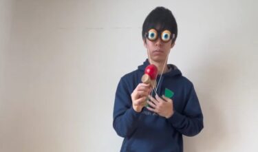 #けん玉クリスマス day24・心眼とめけん：#けん玉ないない。ザコシメガネで心眼とめけんをする人のモノマネをしました（？）【北竜けん玉クラブ】