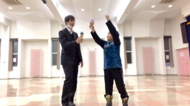 地球まわしシンクロ✨ 伸び代しかない【北竜けん玉クラブ】