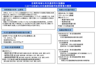 Hokuryu Kasabası Bölgesel Toplu Taşıma Canlandırma Konseyi'nin Bölgesel Toplu Taşıma Güvencesi, Bakım ve İyileştirme Projesine Genel Bakış [Hokkaido Ulaştırma Bürosu]