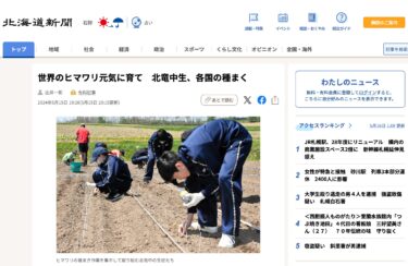 दुनिया भर में सूरजमुखी उगाना: होकुर्यु जूनियर हाई स्कूल के छात्र विभिन्न देशों में बीज बो रहे हैं [होक्काइडो शिंबुन डिजिटल]