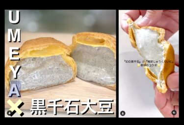 北海道北竜町黒千石事業協同組合さまの『幻の黒千石』と梅屋のしゅうくりいむのコラボ商品を販売中です！ 【きなこしゅうくりぃむ￥162（税込）】【umeya_sapporo\黒千石きなこ🌻/】