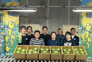 ひまわりすいか・きたそらち農協北竜支所に初出荷！ 明日、札幌MIRAI・旭川旭一さんで、北海道産すいか初セリ。ひまわりすいか一番のりです！【（株）高田】