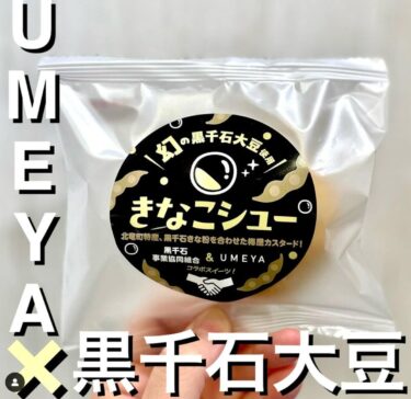 【きなこしゅうくりぃむ￥162（税込）】  幻の黒千石大豆「きな粉」を使用しました！！ 6月7日から美味しさそのまま、パッケージが新しくなりました✨【梅屋】