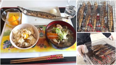 11月12日（火）収穫祭：皆さんと一緒に下準備をし、秋見頃の野菜や秋刀魚、果物を食べました！🤗✨🐟 おやつには焼き芋を食べ皆さん大変喜ばれていました！🍠【グループホーム碧水】