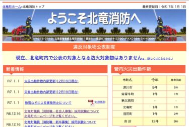 2024年12月分：火災・災害出動件数内訳更新【北竜消防】