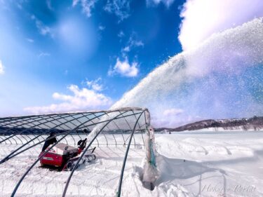 【ひまわりすいか栽培・ハウスの除雪作業】高田秋光ファーム【北竜ひまわりすいか生産組合】