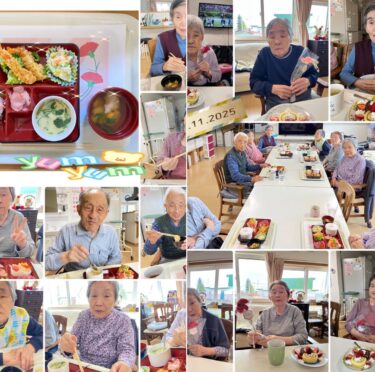 Gedung A: Tanggal 11 Mei adalah Hari Ibu. Untuk menunjukkan rasa terima kasih kami, kami mengadakan "makan siang Hari Ibu". Ini adalah makan siang spesial yang dibuat dengan penuh cinta oleh anggota staf yang dikenal sebagai "koki" di Gedung A. [Rumah Grup Hekisui]