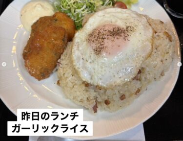 🌻 5月12日（月）本日の日替わりランチ：ガーリックライスでした 😊【お食事処向日葵】