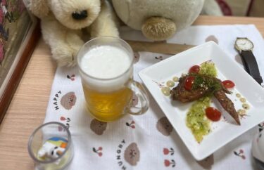 ☀️🌞 5月28日（水）はみちゃんのおつまみ：手羽先のねぎ塩ソースとビール 🍺【kitchen晴晴】
