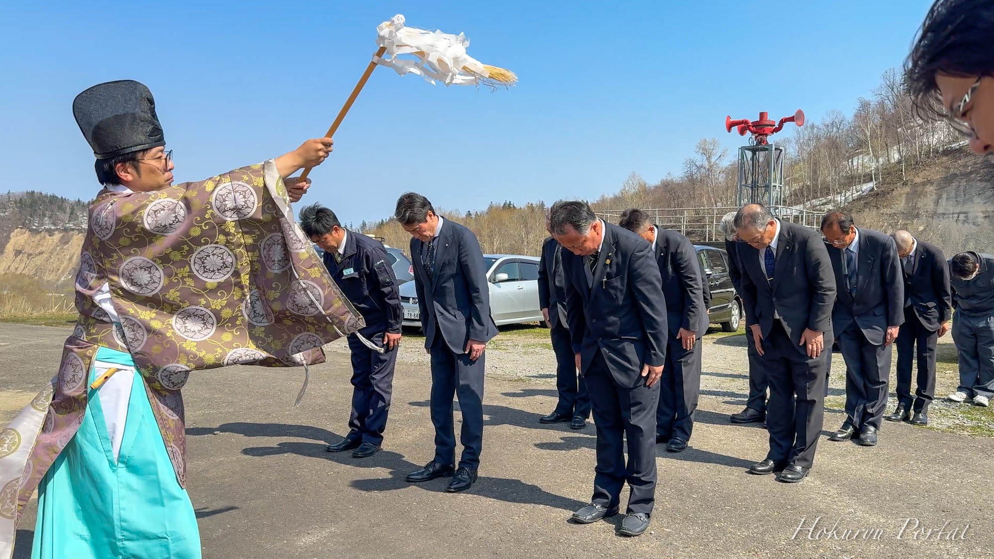 令和７年度 北竜土地改良区「恵岱別ダム通水式」にて今年の豊作と安全を祈願
