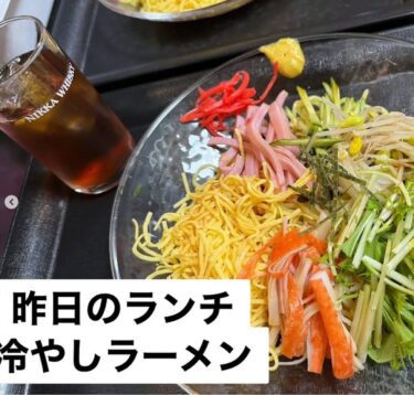 🌻 6月13日（金）本日の日替わりランチ：暑い季節 🫠 になってきましてので、冷やしラーメンでした！【お食事処向日葵】