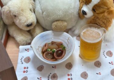 ☀️🌞 10 กรกฎาคม (พฤหัสบดี) ของว่างของฮามิจัง: ปลาหมึก 🦑 หัวไชเท้าต้ม และเบียร์ 🍺 [Kitchen Seisei]