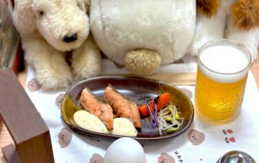 ☀️🌞 Hami-chan'ın atıştırmalığı: Somon meunière ve bira 🍺 Bu da yemek menüsünde yer alan bir yemek [Kitchen Seisei]