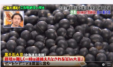 幻の黒千石大豆（北海道在来種）登場！【マツコの知らない世界・9月23日放映】