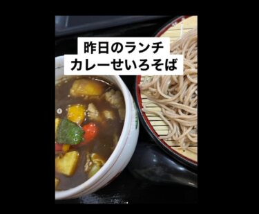 🌻 9月26日（金）本日の日替わりランチ：お馴染みのせいろそばのつけだれを カレー味にしてみました ♪【お食事処向日葵】