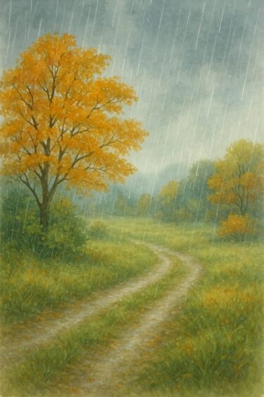 大地を潤す恵の秋雨