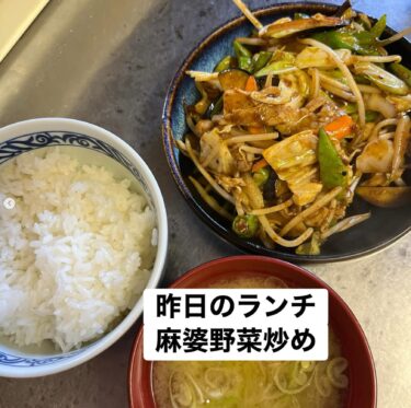 🌻 10月6日（月）本日の日替わりランチ：麻婆野菜炒めでした ♪【お食事処向日葵】
