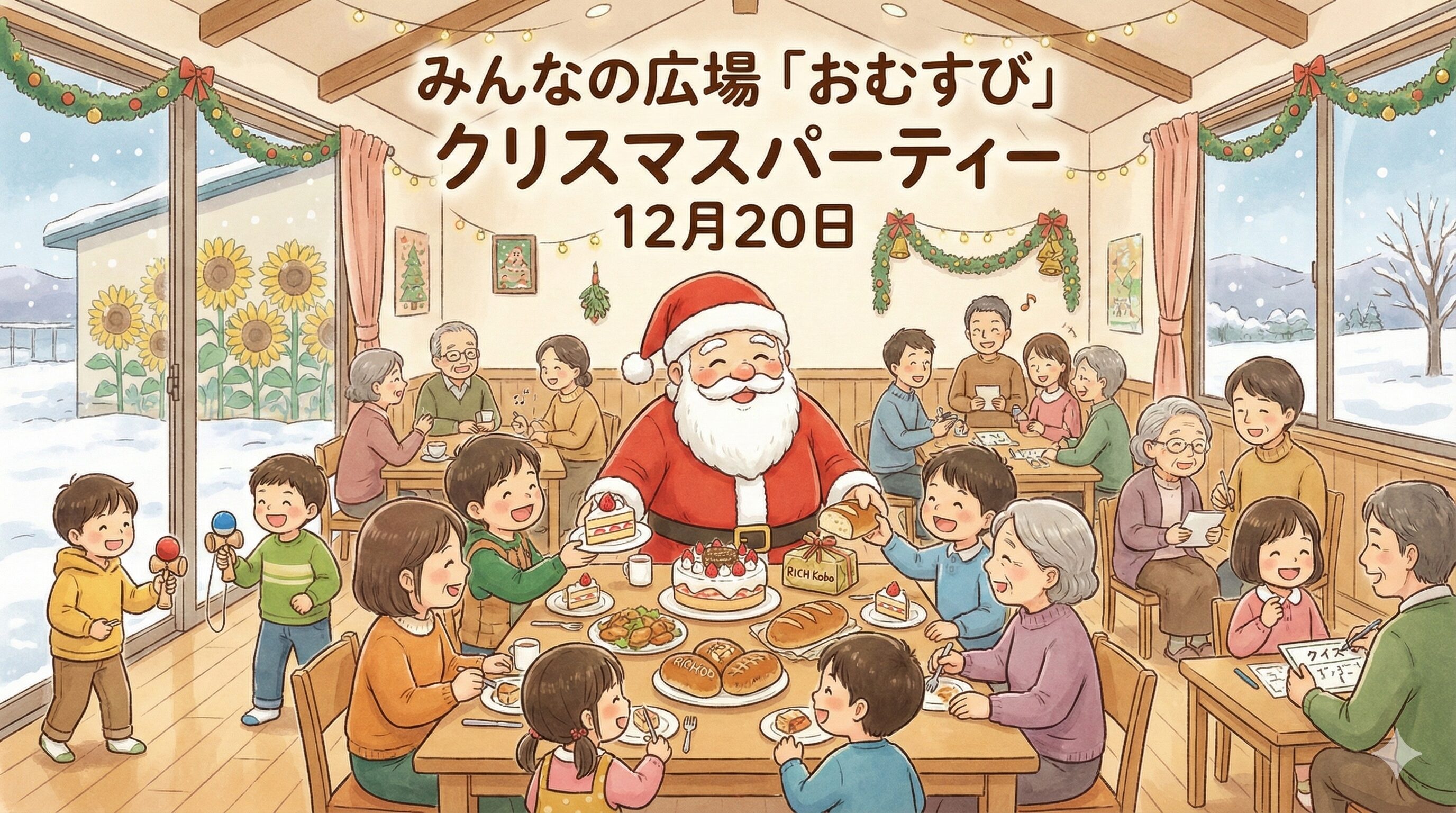【申込締切・12月9日（火）まで】みんなの広場「おむすび」【12/20開催】クリスマスパーティー 〜心と心を結ぶ、温かい冬のひととき〜