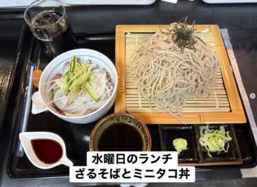 🌻 4月8日（水）本日の日替わりランチ：ざるそばとミニタコ丼でした ♪【お食事処向日葵】